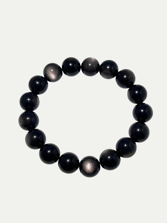 Silver Sheen Obsidian Bracelet