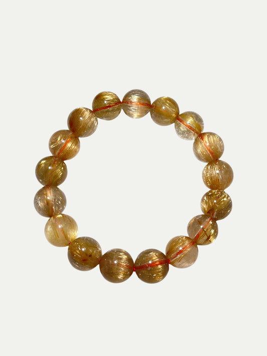 Plain Golden Rutilated Quartz Bracelet