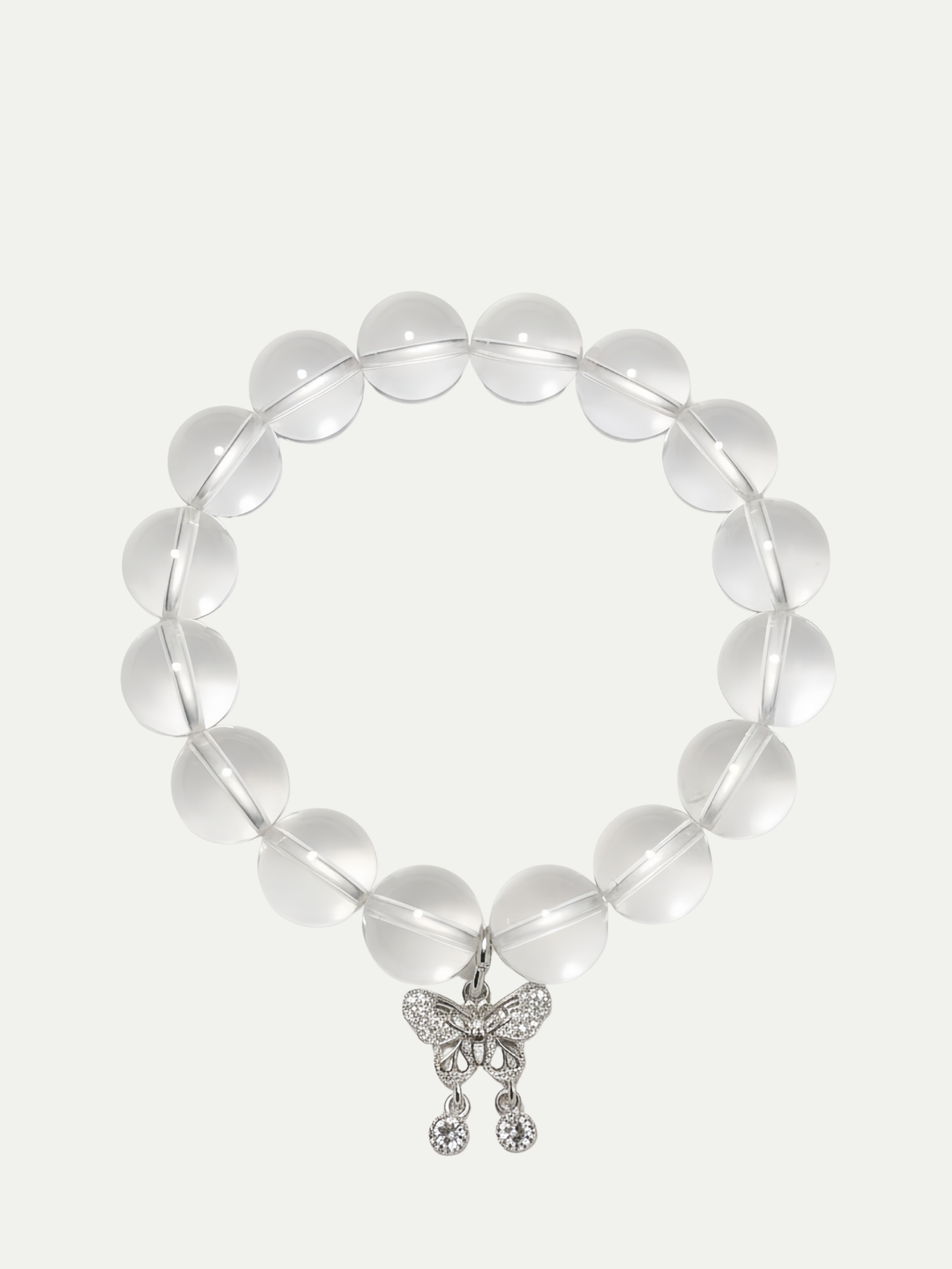 Silver Butterfly White Crystal Bracelet
