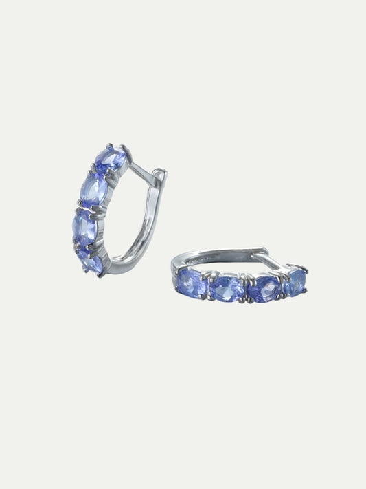 Purple Star Moon Hoop Earrings