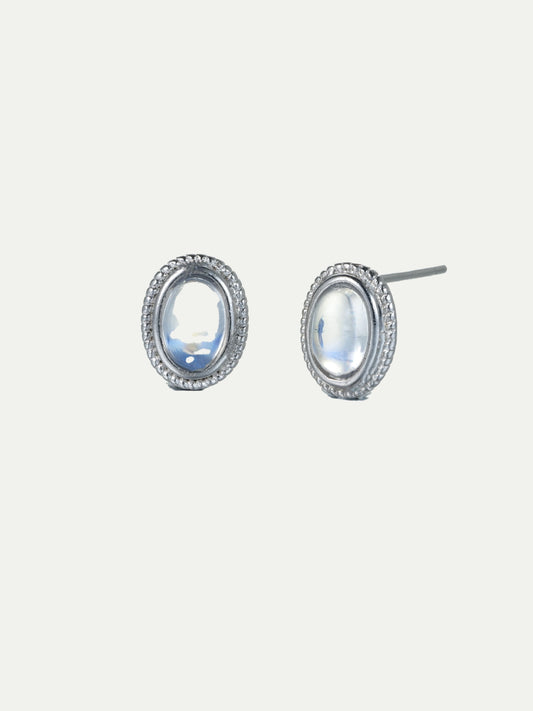 Silver Moon Eyes Earrings