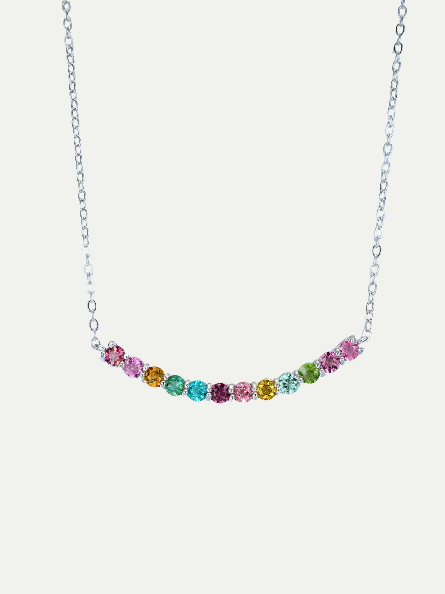 Rainbow Tourmaline Smile Necklace