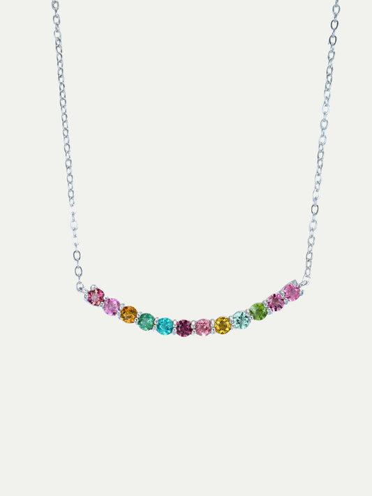 Rainbow Tourmaline Smile Necklace