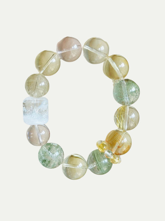 Gold Leaf Glimmer Crystal Bracelet