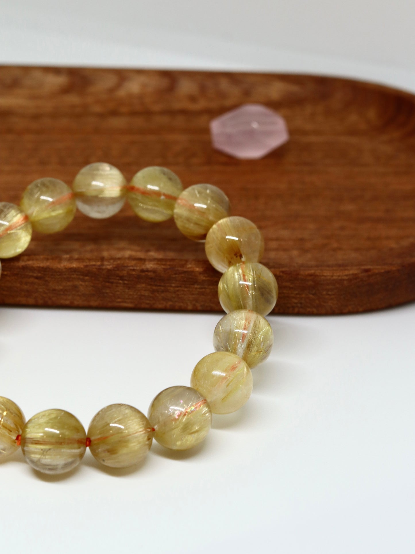 Plain Golden Rutilated Quartz Bracelet