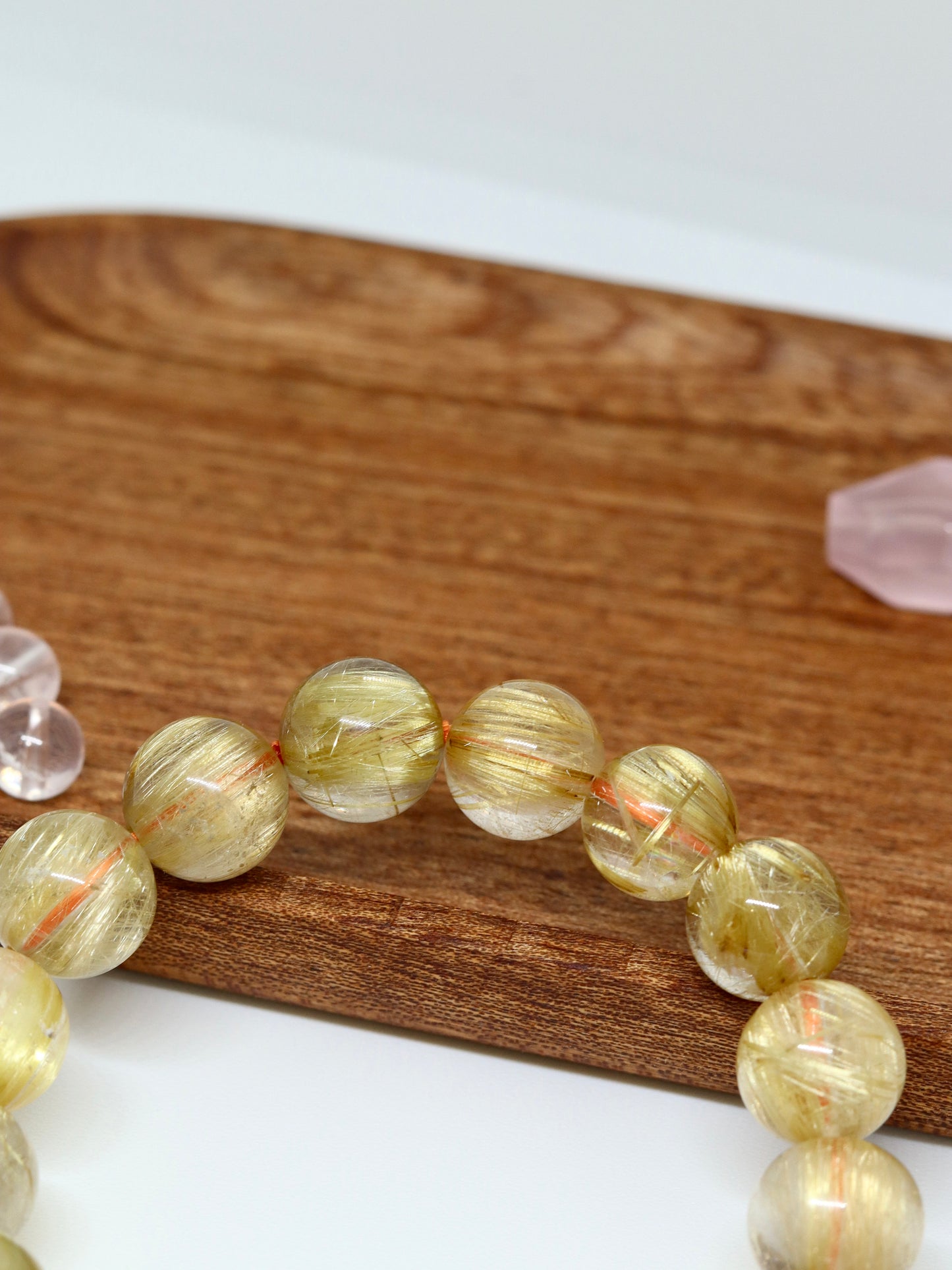 Plain Golden Rutilated Quartz Bracelet