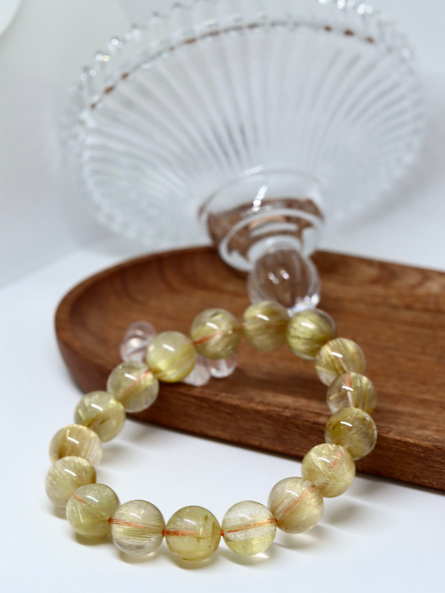 Plain Golden Rutilated Quartz Bracelet