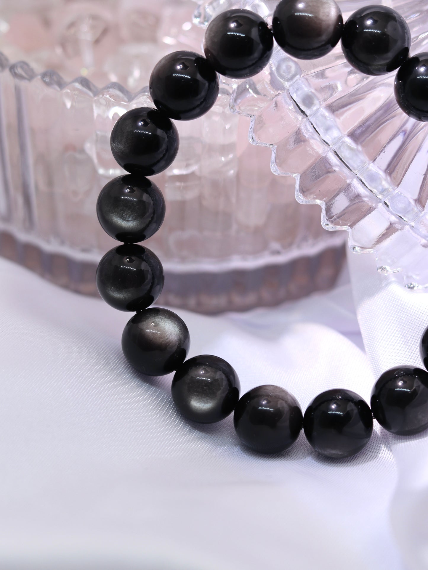 Silver Sheen Obsidian Bracelet