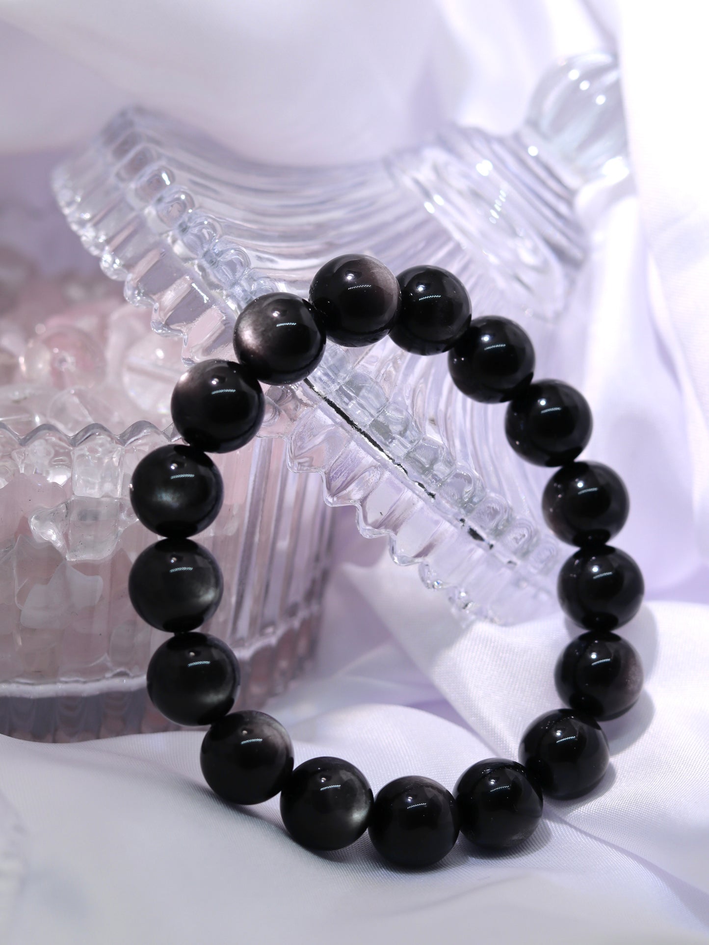 Silver Sheen Obsidian Bracelet