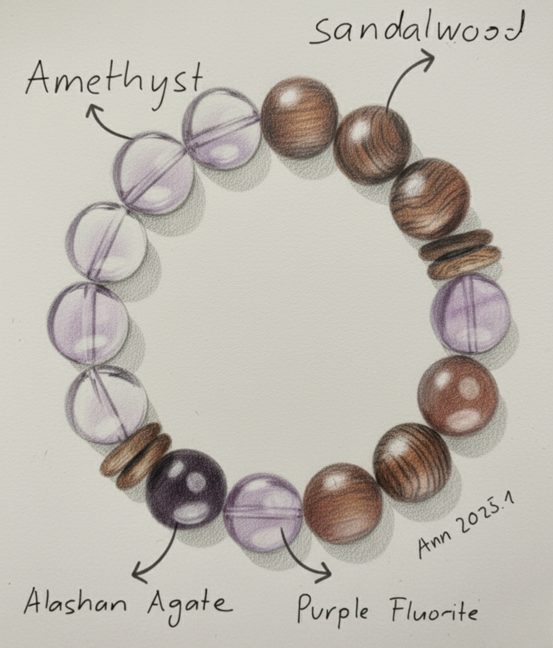 The Art of Grounding: Designing the Sandalwood Amethyst Bracelet - Annflora
