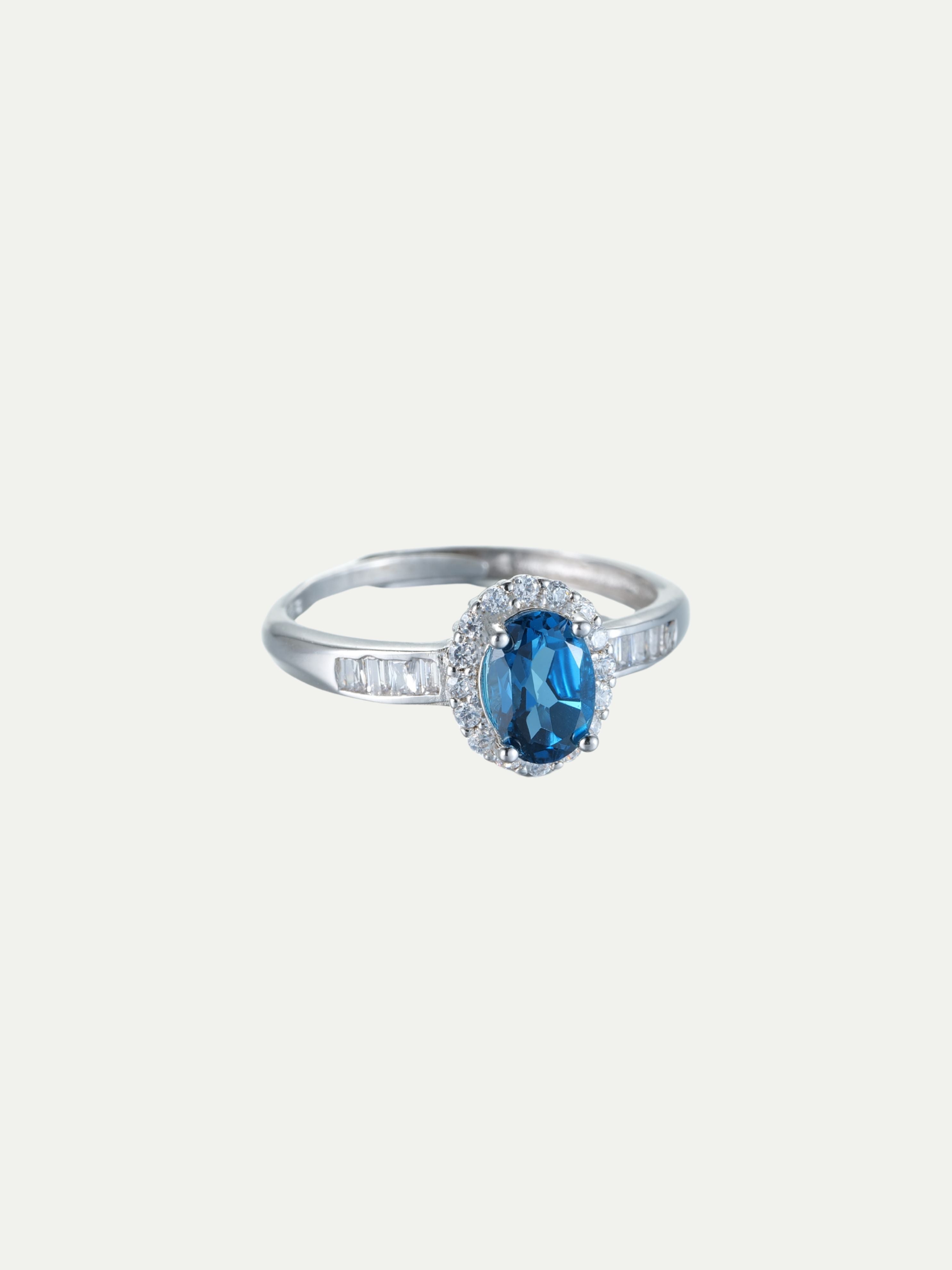 London Blue Topaz Silver Ring Annflora
