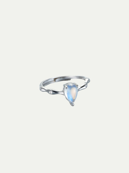 Moonstone Silver Branch Ring