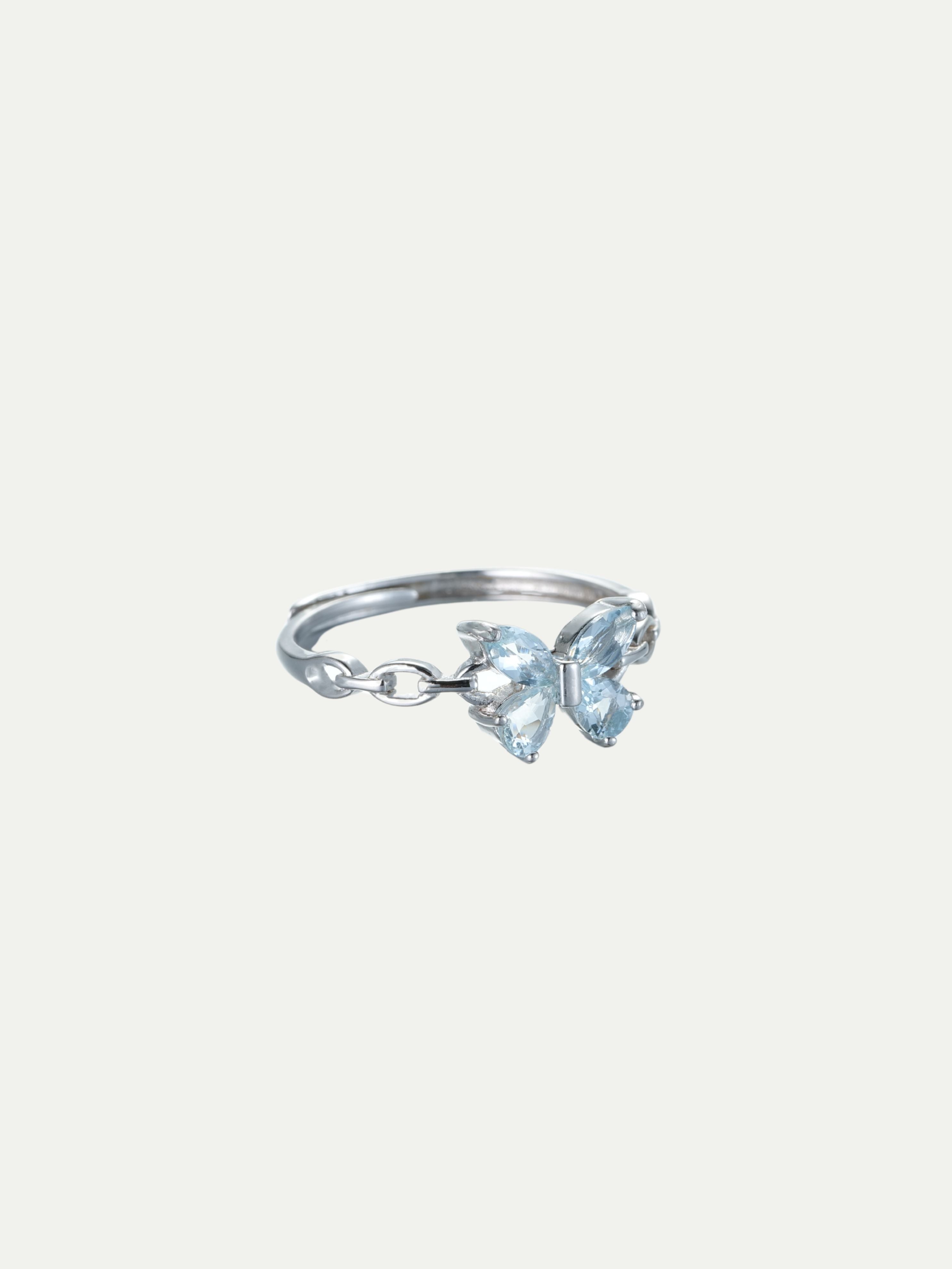 Butterfly Aquamarine Ring Annflora