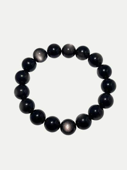 Silver Sheen Obsidian Bracelet