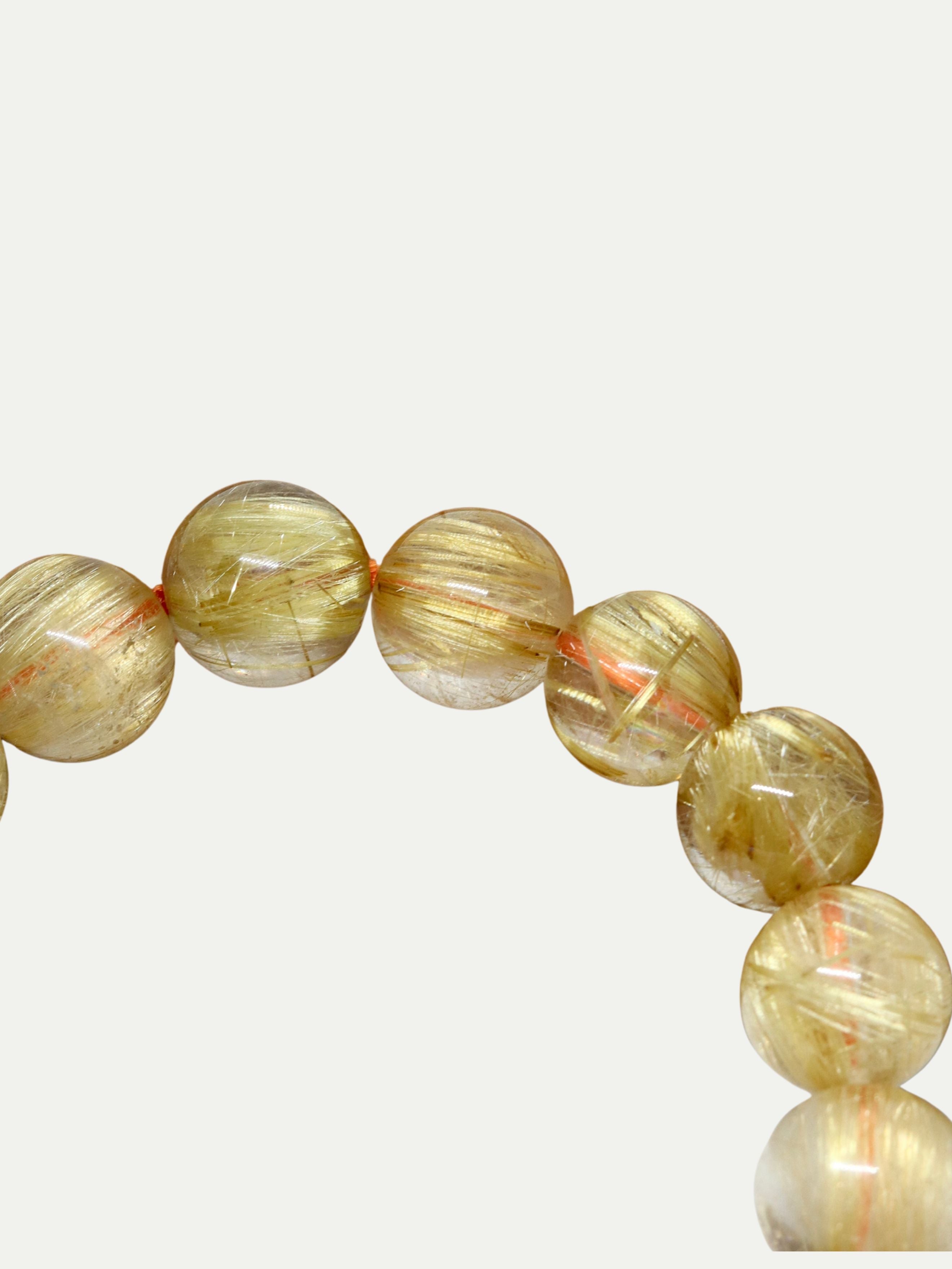 Plain Golden Rutilated Quartz Bracelet Annflora