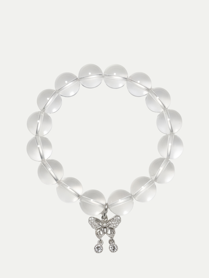 Silver Butterfly White Crystal Bracelet