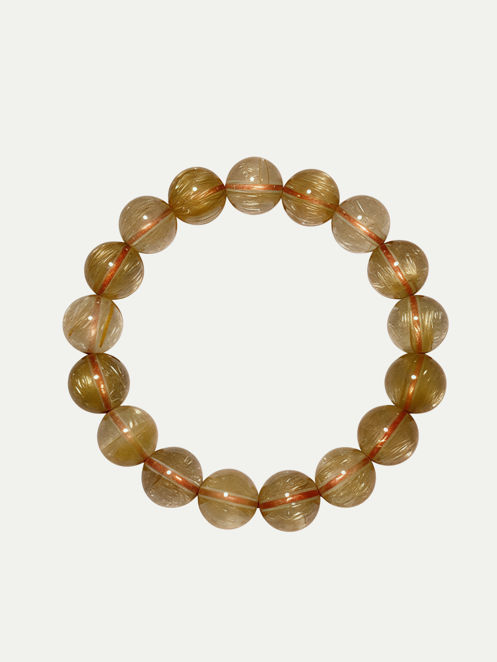 Plain Golden Rutilated Quartz Bracelet Annflora