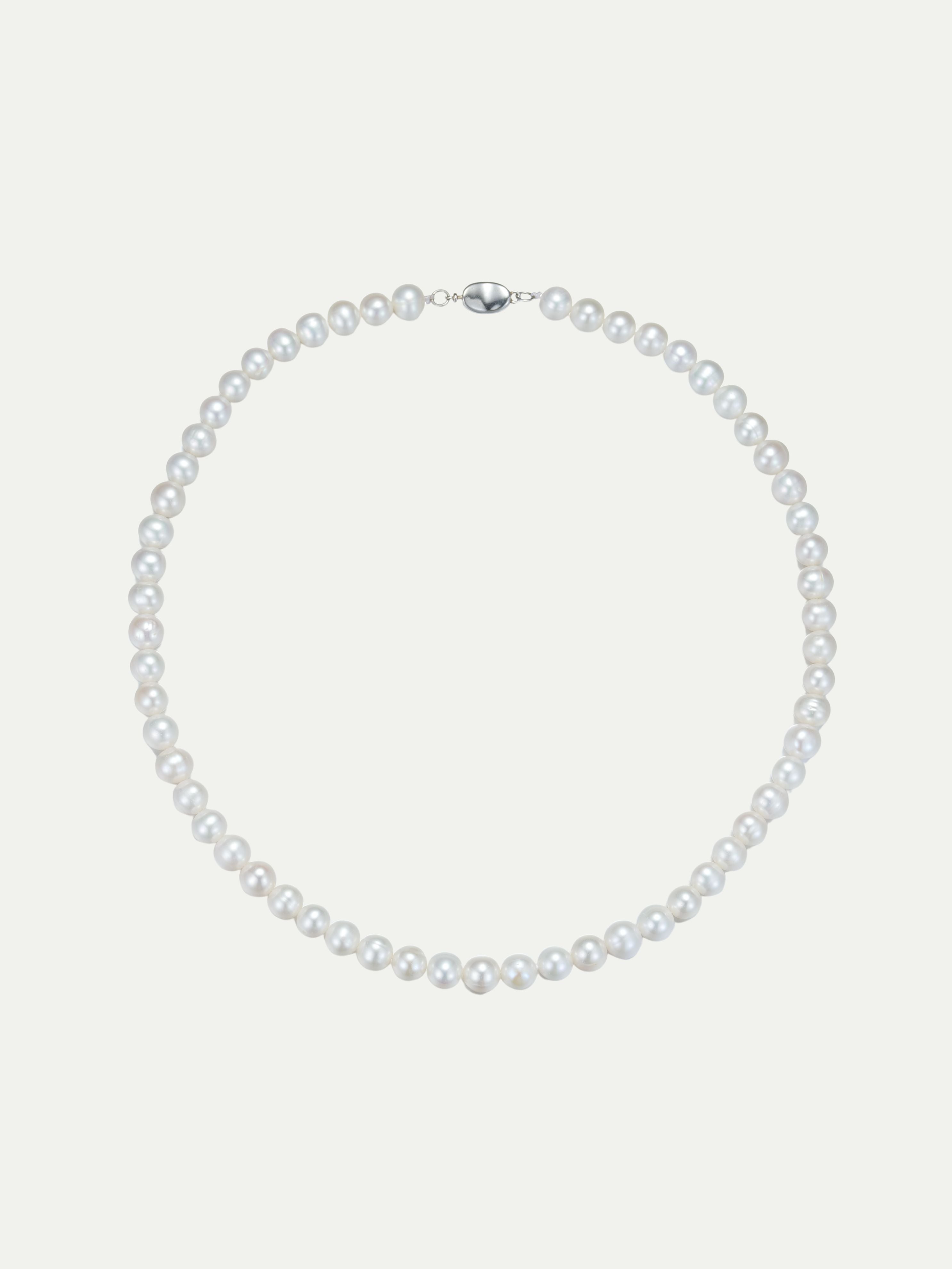 Plain pearl necklace Annflora