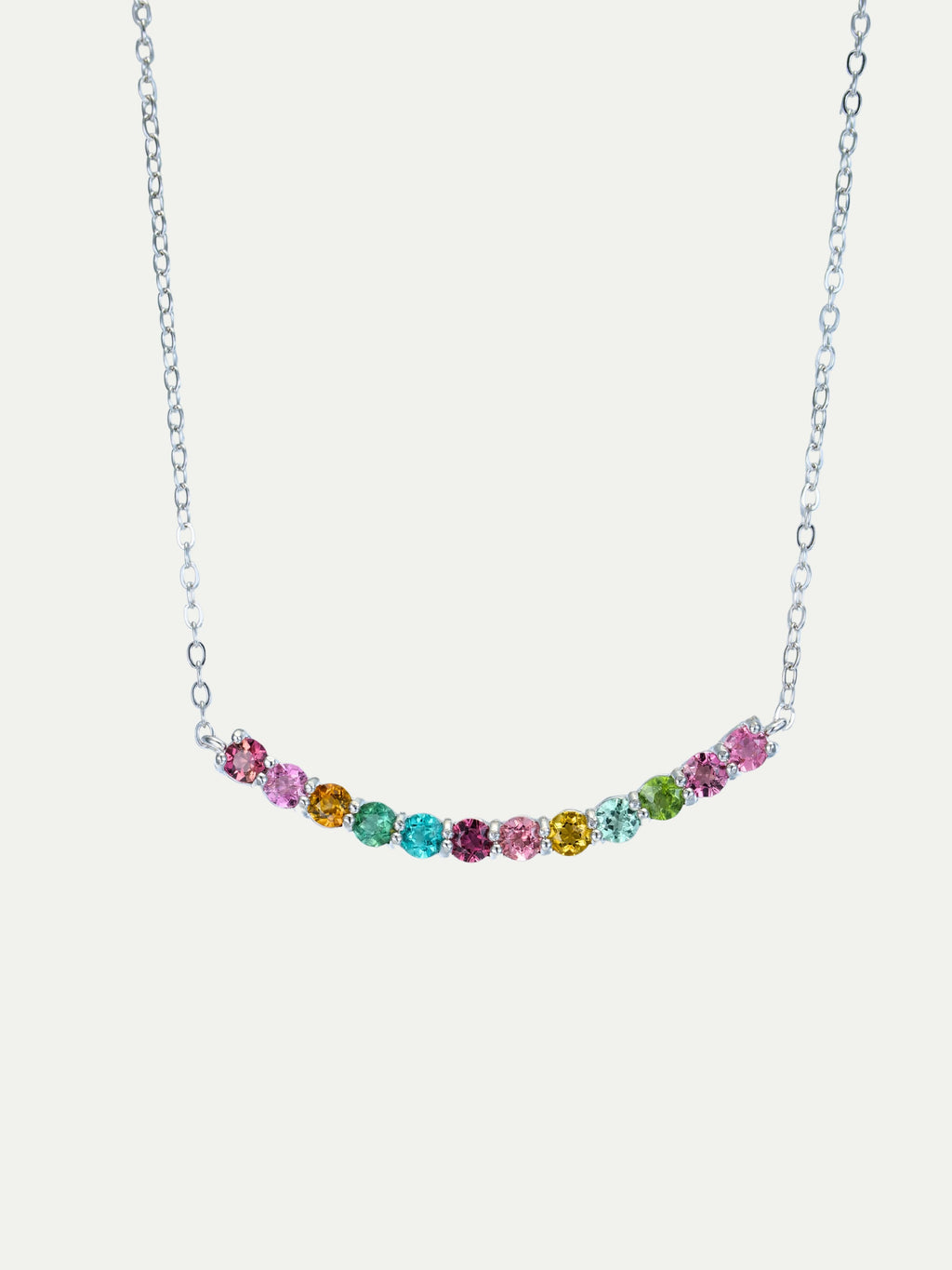 Rainbow Tourmaline Smile Necklace Annflora