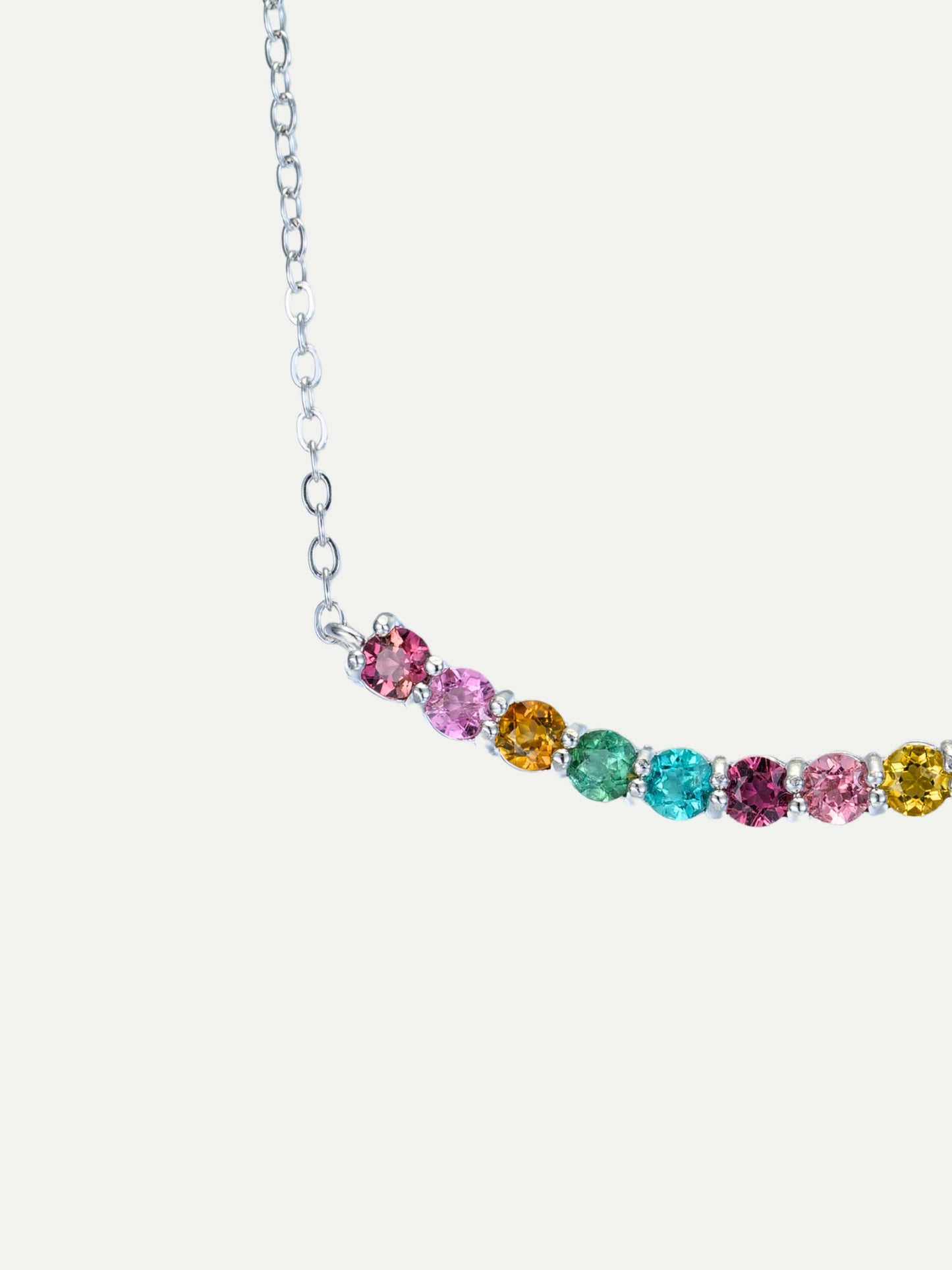 Rainbow Tourmaline Smile Necklace