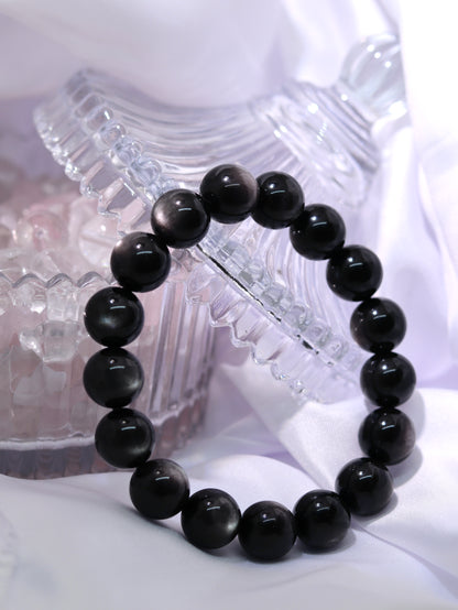 Silver Sheen Obsidian Bracelet