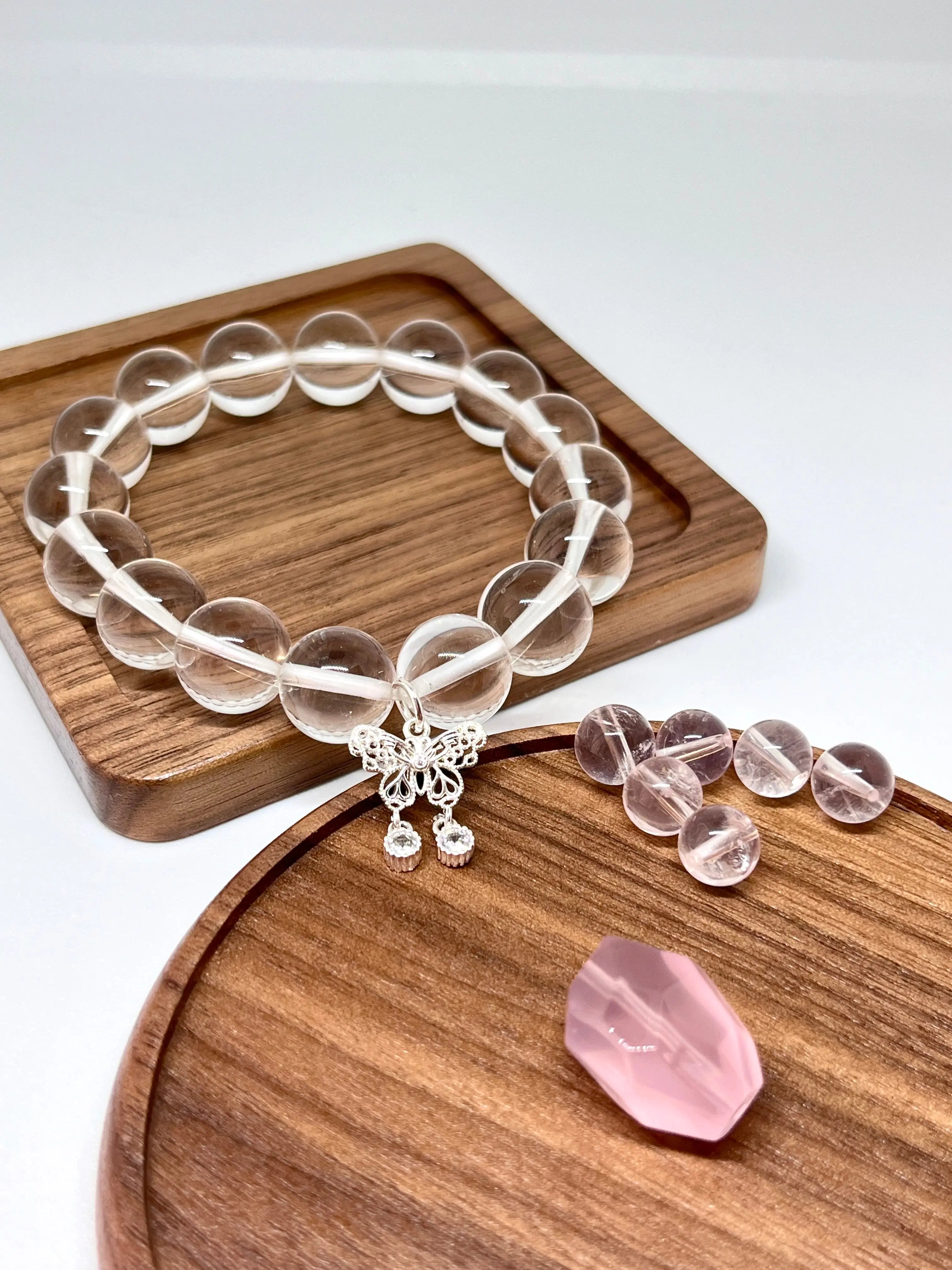 Silver Butterfly White Crystal Bracelet Annflora